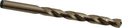 Precision Twist Drill - 0.377" 135° Cobalt Jobber Drill - Oxide/Gold Finish, Right Hand Cut, Spiral Flute, Straight Shank, 5" OAL, Split Point - Eagle Tool & Supply