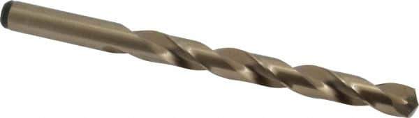 Precision Twist Drill - 0.386" 135° Cobalt Jobber Drill - Oxide/Gold Finish, Right Hand Cut, Spiral Flute, Straight Shank, 5-1/8" OAL, Split Point - Eagle Tool & Supply