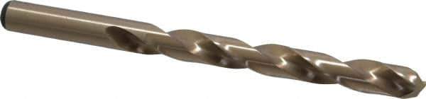 Precision Twist Drill - 0.404" 135° Cobalt Jobber Drill - Oxide/Gold Finish, Right Hand Cut, Spiral Flute, Straight Shank, 5-1/4" OAL, Split Point - Eagle Tool & Supply