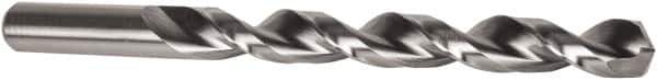 Precision Twist Drill - 33/64" 135° High Speed Steel Jobber Drill - Bright Finish, Right Hand Cut, Parabolic Flute, Straight Shank, 6-5/8" OAL, Split Point - Eagle Tool & Supply