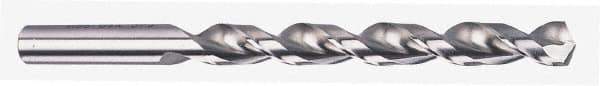 Chicago-Latrobe - 19/64" 135° High Speed Steel Jobber Drill - Bright Finish, Right Hand Cut, Parabolic Flute, Straight Shank, 4-3/8" OAL, Notched Point - Eagle Tool & Supply