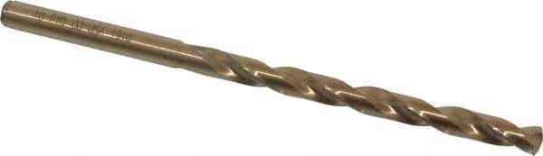 Precision Twist Drill - #10 135° Cobalt Jobber Drill - Oxide/Gold Finish, Right Hand Cut, Spiral Flute, Straight Shank, 3-5/8" OAL, Split Point - Eagle Tool & Supply