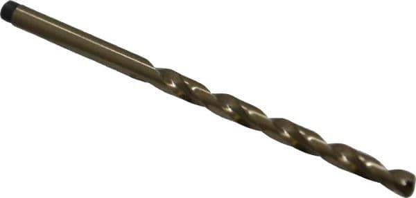 Precision Twist Drill - #23 135° Cobalt Jobber Drill - Oxide/Gold Finish, Right Hand Cut, Spiral Flute, Straight Shank, 3-1/8" OAL, Split Point - Eagle Tool & Supply