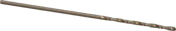 Precision Twist Drill - #65 135° Cobalt Jobber Drill - Oxide/Gold Finish, Right Hand Cut, Spiral Flute, Straight Shank, 1-1/2" OAL, Split Point - Eagle Tool & Supply