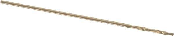 Precision Twist Drill - #74 135° Cobalt Jobber Drill - Oxide/Gold Finish, Right Hand Cut, Spiral Flute, Straight Shank, 1" OAL, Split Point - Eagle Tool & Supply