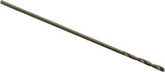 Precision Twist Drill - #75 135° Cobalt Jobber Drill - Oxide/Gold Finish, Right Hand Cut, Spiral Flute, Straight Shank, 1" OAL, Split Point - Eagle Tool & Supply