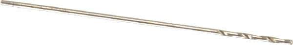 Precision Twist Drill - #77 135° Cobalt Jobber Drill - Oxide/Gold Finish, Right Hand Cut, Spiral Flute, Straight Shank, 7/8" OAL, Split Point - Eagle Tool & Supply