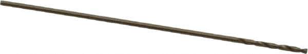 Precision Twist Drill - #80 135° Cobalt Jobber Drill - Oxide/Gold Finish, Right Hand Cut, Spiral Flute, Straight Shank, 3/4" OAL, Split Point - Eagle Tool & Supply