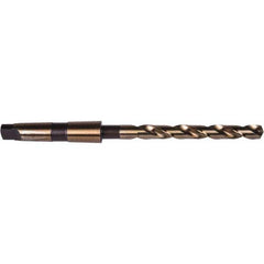 Precision Twist Drill - 1-11/64", 4MT, Cobalt, 135° Point Angle, Oxide and Gold Finish, Taper Shank Drill Bit - Eagle Tool & Supply