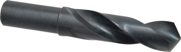 Precision Twist Drill - 1-1/8" 118° Spiral Flute High Speed Steel Screw Machine Drill Bit - Oxide Finish, Right Hand Cut, 4" Flute Length, 6-3/8" OAL, Standard Point, Straight Shank - Eagle Tool & Supply