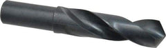 Precision Twist Drill - 1-1/8" 118° Spiral Flute High Speed Steel Screw Machine Drill Bit - Oxide Finish, Right Hand Cut, 4" Flute Length, 6-3/8" OAL, Standard Point, Straight Shank - Eagle Tool & Supply