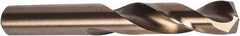 Precision Twist Drill - #10 135° Spiral Flute Cobalt Screw Machine Drill Bit - Oxide/Gold Finish, Right Hand Cut, 1-3/16" Flute Length, 2-1/4" OAL, Split Point, Straight Shank - Eagle Tool & Supply