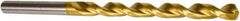 Precision Twist Drill - 8.6mm, 135° Point, Parabolic Flute, High Speed Steel Taper Length Drill Bit - TiN Finish, 4-17/32" Flute Length, 6-7/8" OAL, Series QC91GM - Eagle Tool & Supply