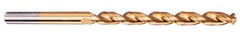 Cleveland - #29, 135° Point, Parabolic Flute, Cobalt Taper Length Drill Bit - TiN Finish, 3" Flute Length, 5-3/8" OAL, Series 2575T - Eagle Tool & Supply