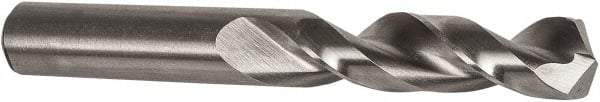 Precision Twist Drill - #12 135° Parabolic Flute High Speed Steel Screw Machine Drill Bit - Bright Finish, Right Hand Cut, 1-3/16" Flute Length, 2-1/4" OAL, Split Point, Straight Shank - Eagle Tool & Supply