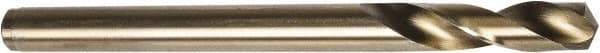 Precision Twist Drill - #11 135° Spiral Flute Cobalt Screw Machine Drill Bit - Oxide/Gold Finish, Right Hand Cut, 1-3/16" Flute Length, 3-1/2" OAL, Split Point, Straight Shank - Eagle Tool & Supply
