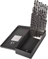 Precision Twist Drill - 1/16 to 1/2", 118° Point, Bright Finish, High Speed Steel Taper Length Drill Bit Set - Eagle Tool & Supply