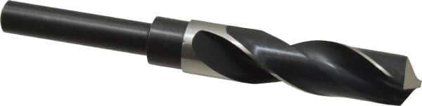 Precision Twist Drill - 13/16" Drill, 118° Point, High Speed Steel Silver Deming & Reduced Shank Drill Bit - Bright Finish, 6" OAL, Straight Shank, 3" Flute Length, Right Hand Cut, Standard Point, Spiral Flute, Regular Spiral - Eagle Tool & Supply