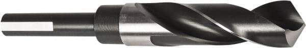 Precision Twist Drill - 1-5/16" Drill, 118° Point, High Speed Steel Silver Deming & Reduced Shank Drill Bit - Bright Finish, 6" OAL, Flats on Shank, 3" Flute Length, Right Hand Cut, Standard Point, Spiral Flute, Regular Spiral - Eagle Tool & Supply