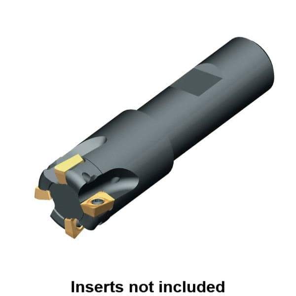 Kennametal - 22mm Cut Diam, 9.14mm Max Depth of Cut, 25mm Shank Diam, 96mm OAL, Indexable Square Shoulder End Mill - ADKT 1035.. Inserts, Weldon Shank, 90° Lead Angle, Series NGE-A - Eagle Tool & Supply