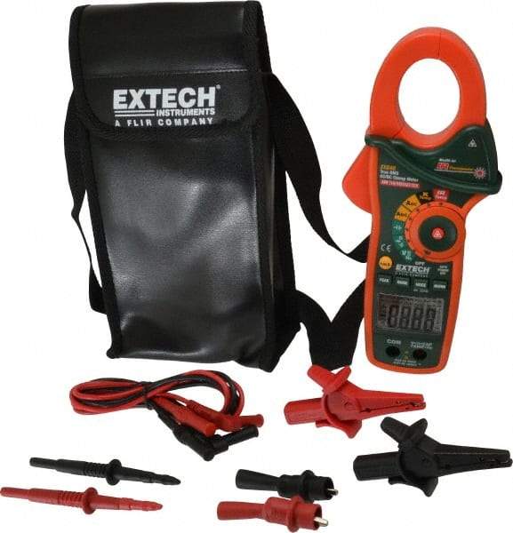 Extech - EX840, CAT IV, Digital True RMS Auto Ranging Clamp Meter with 1.7" Clamp On Jaws - 1000 VAC/VDC, 1000 AC/DC Amps, Measures Voltage, Capacitance, Continuity, Frequency, Resistance, Temperature - Eagle Tool & Supply