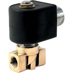 Parker - 24/60 VAC 1/4" NPT Port Brass Two-Way Direct Acting Solenoid Valve - Eagle Tool & Supply