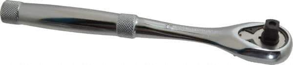 Proto - 3/8" Drive Pear Head Quick-Release Ratchet - Chrome Finish, 8-1/2" OAL, 45 Gear Teeth, Standard Head - Eagle Tool & Supply