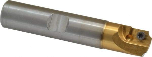 Superbee - 0.07 to 0.125 Inch Cutting Radius, 3/4 Inch Cutter Diameter, 1 Style EM 15 Insert, 3/4 Inch Shank Diameter, Indexable Concave Radius Cutter - 4 Inch Overall Length - Eagle Tool & Supply