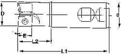 Superbee - 0.007 to 0.06 Inch Cutting Radius, 1 Inch Cutter Diameter, 2 Style EM15 Inserts, 3/4 Inch Shank Diameter, Indexable Convex Radius Cutter - 4.5 Inch Overall Length - Eagle Tool & Supply