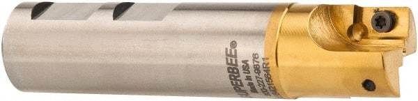 Superbee - 0.007 to 0.06 Inch Cutting Radius, 1 Inch Cutter Diameter, 2 Style EM15 Inserts, 1 Inch Shank Diameter, Indexable Convex Radius Cutter - 4.5 Inch Overall Length - Eagle Tool & Supply