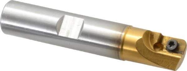 Superbee - 0.07 to 0.13 Inch Cutting Radius, 3/4 Inch Cutter Diameter, 1 Style EM15 Insert, 3/4 Inch Shank Diameter, Indexable Convex Radius Cutter - 4 Inch Overall Length - Eagle Tool & Supply