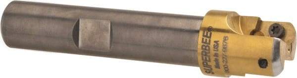 Superbee - 0.14 to 0.19 Inch Cutting Radius, 1 Inch Cutter Diameter, 2 Style EM15 Inserts, 3/4 Inch Shank Diameter, Indexable Convex Radius Cutter - 4.5 Inch Overall Length - Eagle Tool & Supply