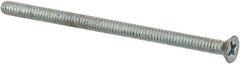 Value Collection - #6-32 UNC, 2-1/2" OAL Phillips Drive Machine Screw - Flat Head, Grade 2 Steel, Zinc-Plated Finish, Without Washer - Eagle Tool & Supply