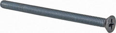Value Collection - #8-32 UNC, 2-1/2" OAL Phillips Drive Machine Screw - Flat Head, Grade 2 Steel, Zinc-Plated Finish, Without Washer - Eagle Tool & Supply