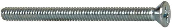 Value Collection - #8-32 UNC, 2" OAL Phillips Drive Machine Screw - Flat Head, Grade 2 Steel, Zinc-Plated Finish, Without Washer - Eagle Tool & Supply