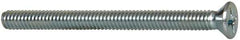 Value Collection - #8-32 UNC, 2" OAL Phillips Drive Machine Screw - Flat Head, Grade 2 Steel, Zinc-Plated Finish, Without Washer - Eagle Tool & Supply