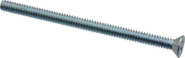 Value Collection - #10-24 UNC, 3" OAL Phillips Drive Machine Screw - Flat Head, Grade 2 Steel, Zinc-Plated Finish, Without Washer - Eagle Tool & Supply
