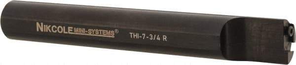 NIKCOLE MINI-SYSTEMS - Internal Thread, 1" Max Depth of Cut, 5-1/2" OAL, Right Hand Indexable Grooving Cutoff Toolholder - 3/4" Shank Width, GIE Insert Style, THI Toolholder Style, Series Mini-Systems - Eagle Tool & Supply