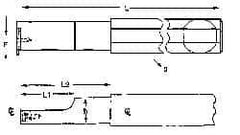 NIKCOLE MINI-SYSTEMS - Internal Thread, 1-1/4" Max Depth of Cut, 6" OAL, Left Hand Indexable Grooving Cutoff Toolholder - 1-1/4" Shank Width, GIE Insert Style, THI Toolholder Style, Series Mini-Systems - Eagle Tool & Supply