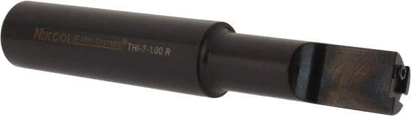 NIKCOLE MINI-SYSTEMS - Internal Thread, 1-1/4" Max Depth of Cut, 6" OAL, Right Hand Indexable Grooving Cutoff Toolholder - 1" Shank Width, GIE Insert Style, THI Toolholder Style, Series Mini-Systems - Eagle Tool & Supply
