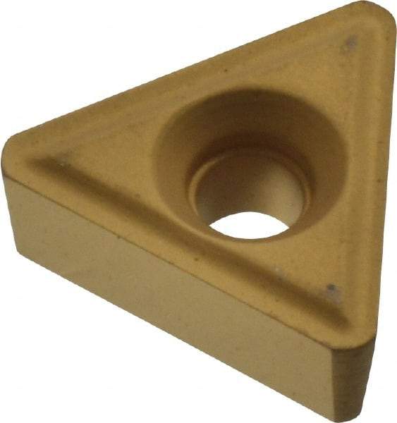 Interstate - TT222 Grade TCN55 Carbide Turning Insert - TiN/TiC/TiCN/TiN Finish, 60° Triangle, 1/4" Inscr Circle, 1/8" Thick, 1/32" Corner Radius - Eagle Tool & Supply