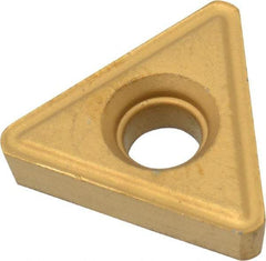 Interstate - TT323 Grade TCN55 Carbide Turning Insert - TiN/TiC/TiCN/TiN Finish, 60° Triangle, 3/8" Inscr Circle, 1/8" Thick, 3/64" Corner Radius - Eagle Tool & Supply