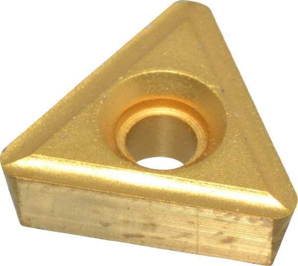 Made in USA - TT432 Grade TCN55 Carbide Turning Insert - TiN Finish, 60° Triangle, 1/2" Inscr Circle, 3/16" Thick, 1/32" Corner Radius - Eagle Tool & Supply
