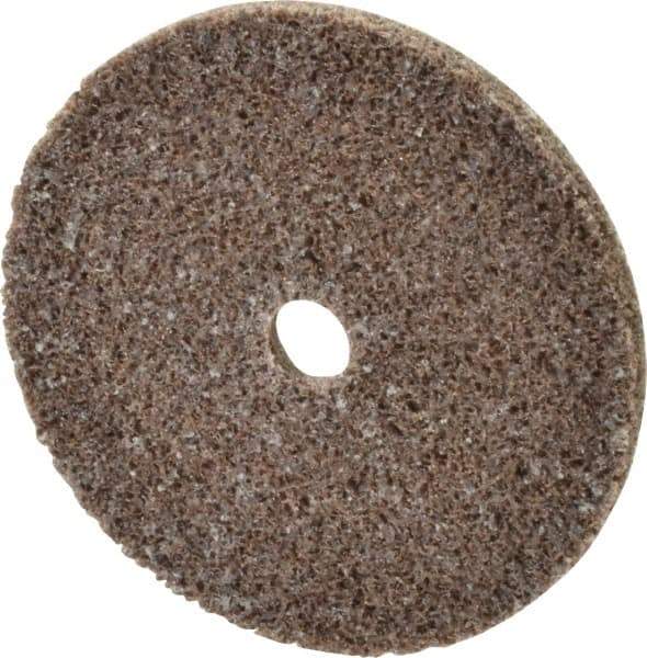 3M - 2" Diam, 1/8" Face Width, 1/4" Center Hole, Medium Grade, Aluminum Oxide Deburring Wheel - Unitized, Hard Density 7 Grade, 22,100 RPM - Eagle Tool & Supply