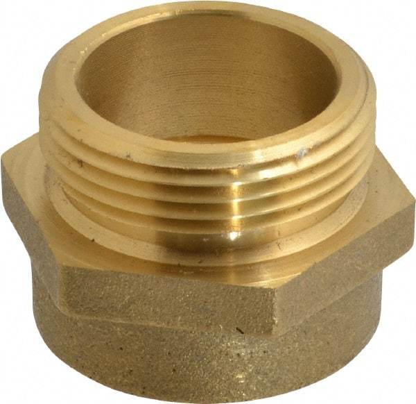 EVER-TITE Coupling Products - 1-1/2 FNPS x 1-1/2 MNST Hydrant Hex Nipple - Brass - Eagle Tool & Supply