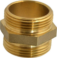 EVER-TITE Coupling Products - 1-1/2 MNST x 1-1/2 MNST Hydrant Hex Nipple - Brass - Eagle Tool & Supply