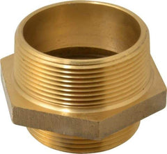 EVER-TITE Coupling Products - 3 MNPT x 2-1/2 MNST Hydrant Hex Nipple - Brass - Eagle Tool & Supply