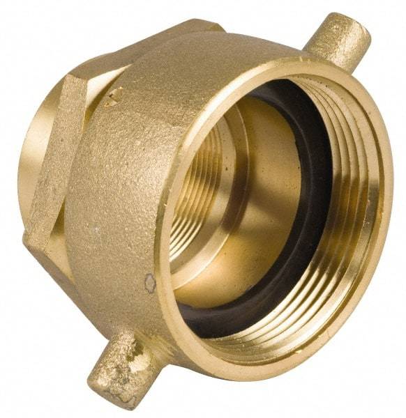 EVER-TITE Coupling Products - 2-1/2 FNST x 1-1/2 FNPT Hydrant Swivel Adapter - Brass - Eagle Tool & Supply