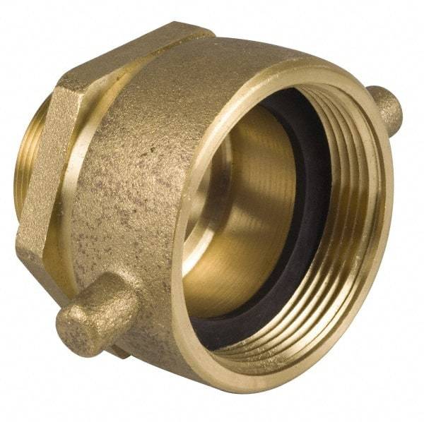 EVER-TITE Coupling Products - 2-1/2 FNST x 2-1/2 MNPT Hydrant Swivel Adapter - Brass - Eagle Tool & Supply