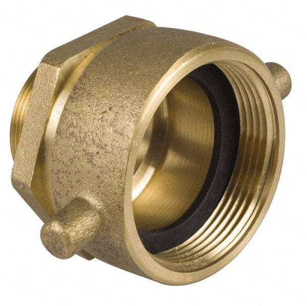 EVER-TITE Coupling Products - 2-1/2 FNST x 1-1/2 MNPT Hydrant Swivel Adapter - Brass - Eagle Tool & Supply